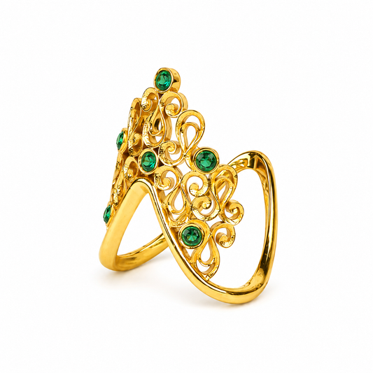 swarna panna vanki mudrika ring