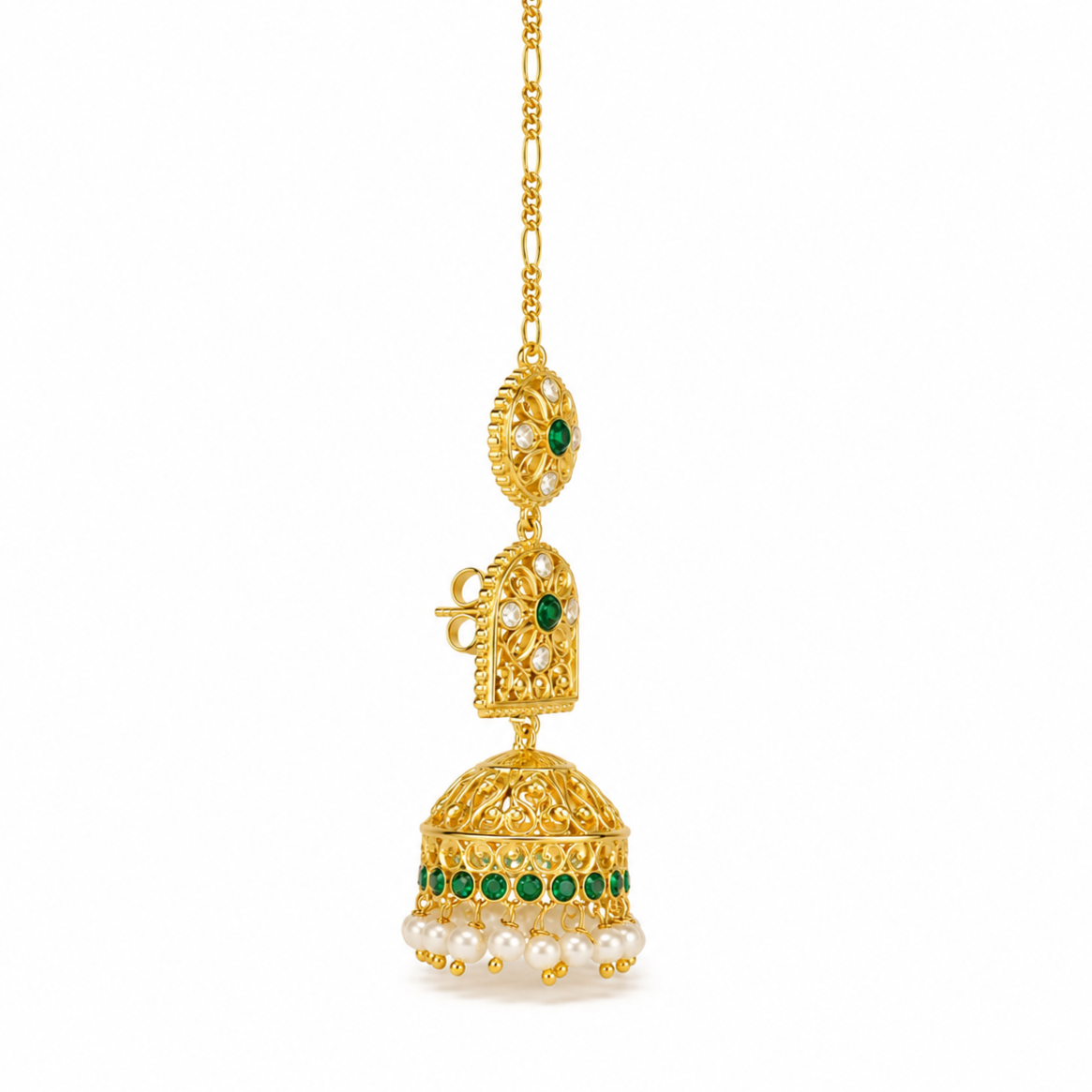 Swarna Marakata Mukta Jhumka Earrings