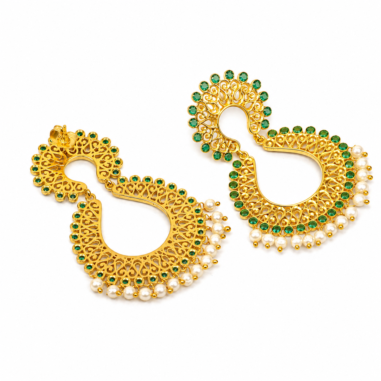 Marakata Mukta Kanak Pankti Earrings