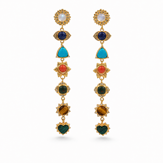 Seven Chakra Drop Earrings
