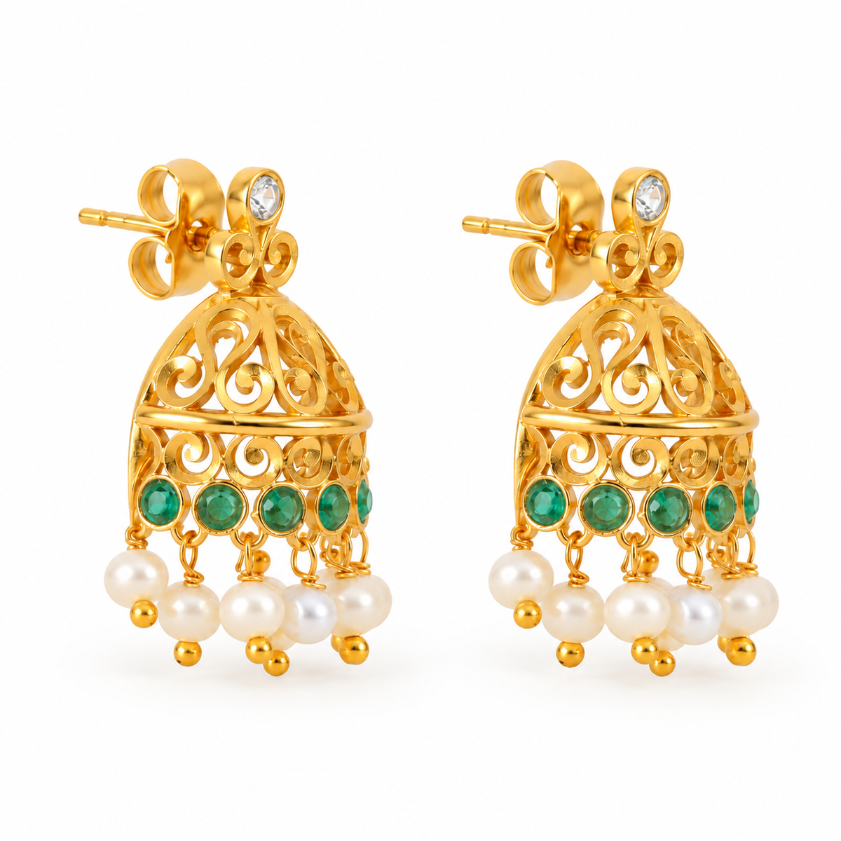 Hem Marakata Jhumki Studs