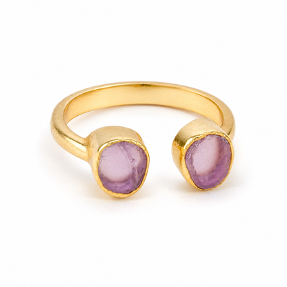 Amethyst Glow Open Ring