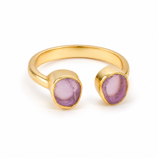 Amethyst Glow Open Ring