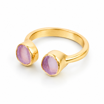 Amethyst Glow Open Ring
