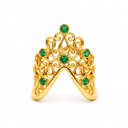 swarna  panna vanki mudrika ring