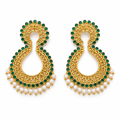 Marakata Mukta Kanak Pankti Earrings