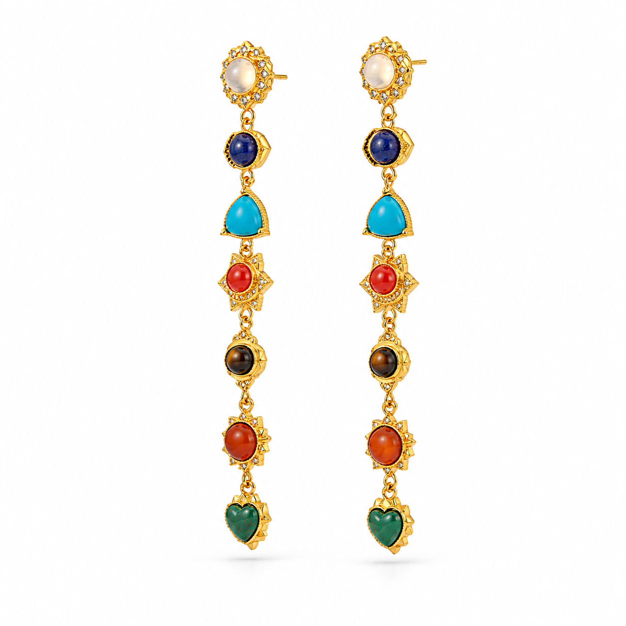 Seven Chakra Drop Earrings