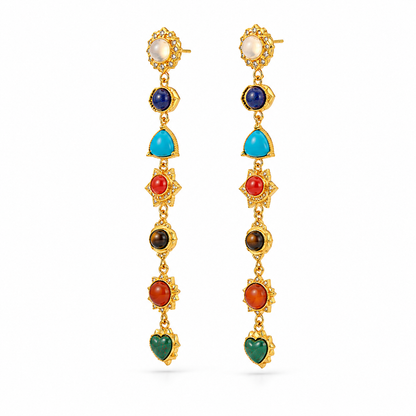 Seven Chakra Drop Earrings