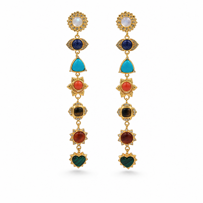 Seven Chakra Drop Earrings