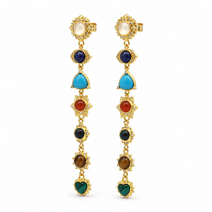 Seven Chakra Drop Earrings
