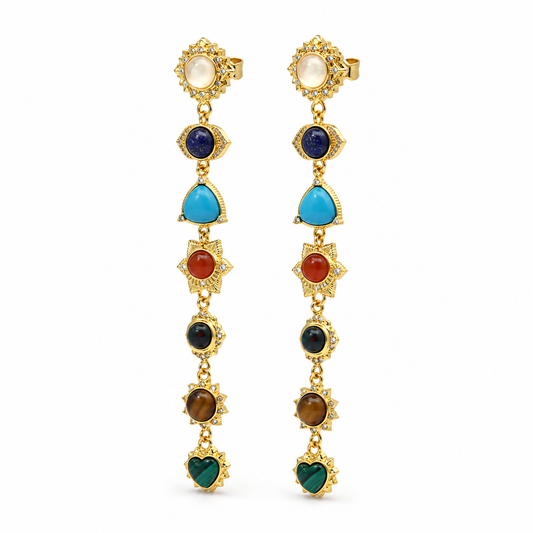 Seven Chakra Drop Earrings