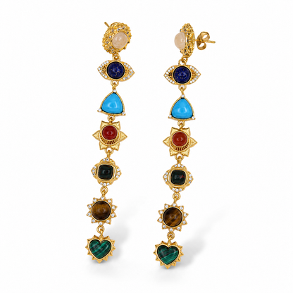 Seven Chakra Drop Earrings