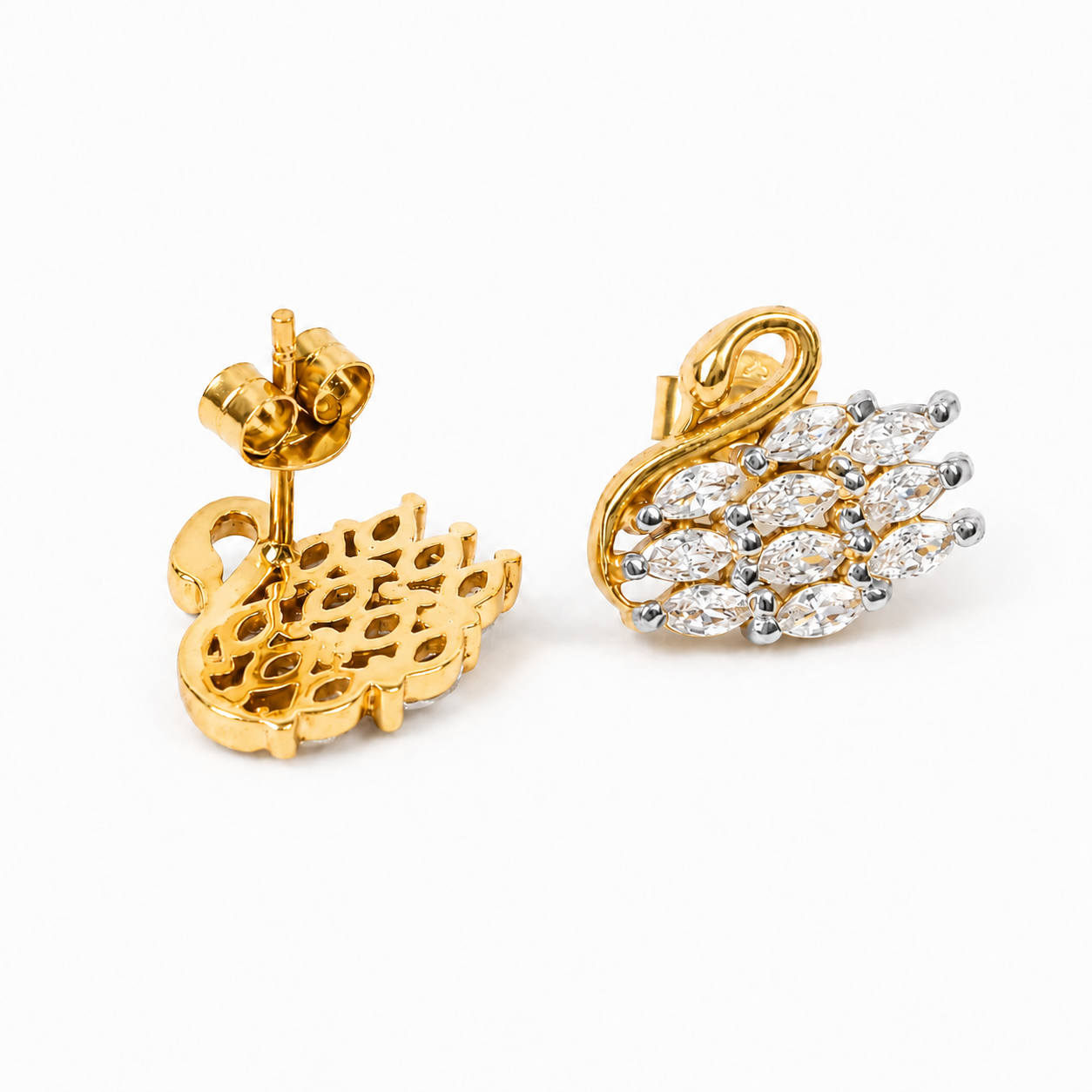 Swan Lovebirds Stud Earrings