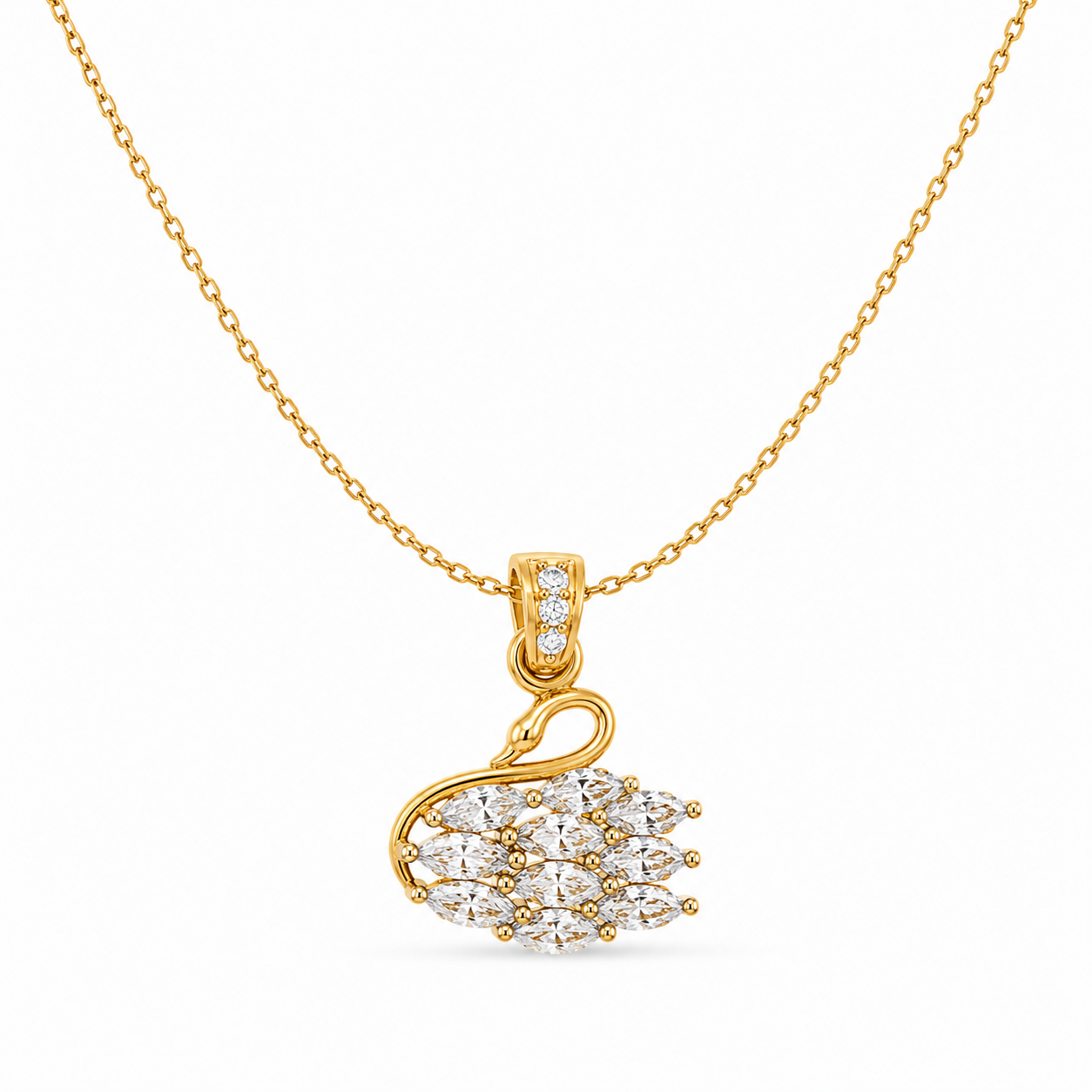 Swan Lovebirds Pendant Necklace