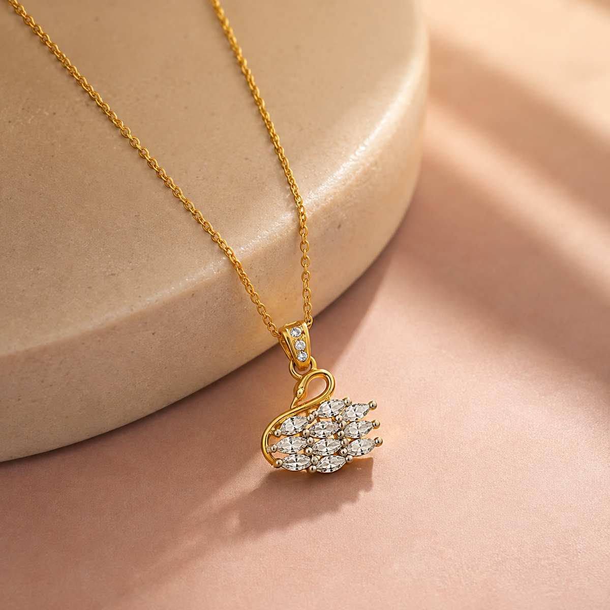 Swan Lovebirds Pendant Necklace