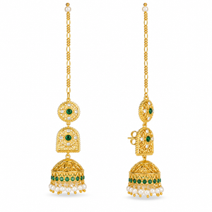 Swarna Marakata Mukta Jhumka Earrings