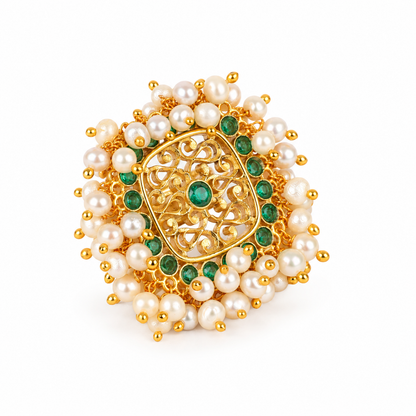 Swarna Marakata Mukta Ring