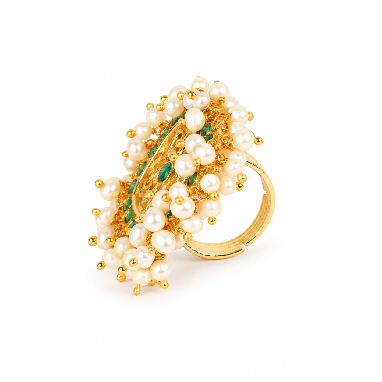 Swarna Marakata Mukta Ring