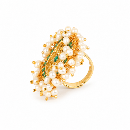Swarna Marakata Mukta Ring