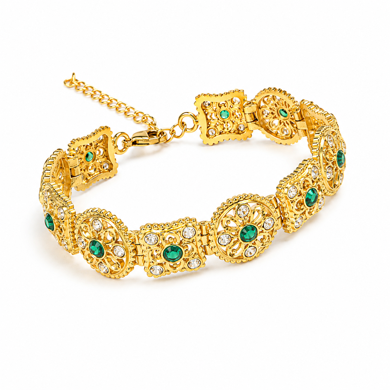 Swarna Marakata Pushpa Bracelet