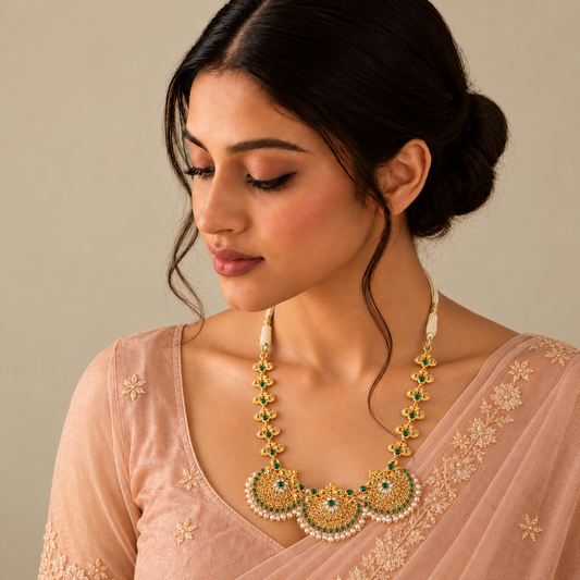 Swarna Marakata Triveni Haar