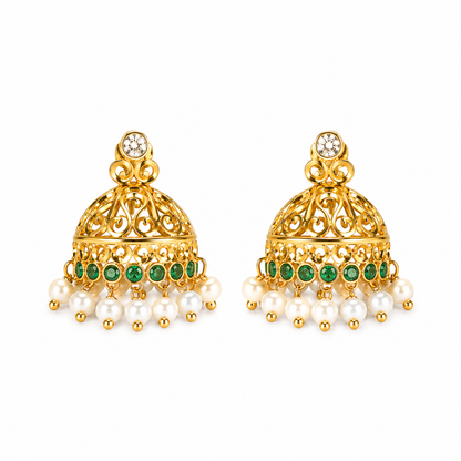 Hem Marakata  Jhumki Studs