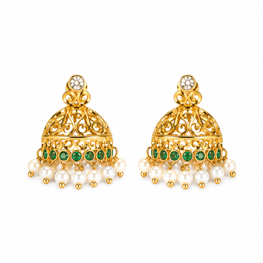 Hem Marakata  Jhumki Studs