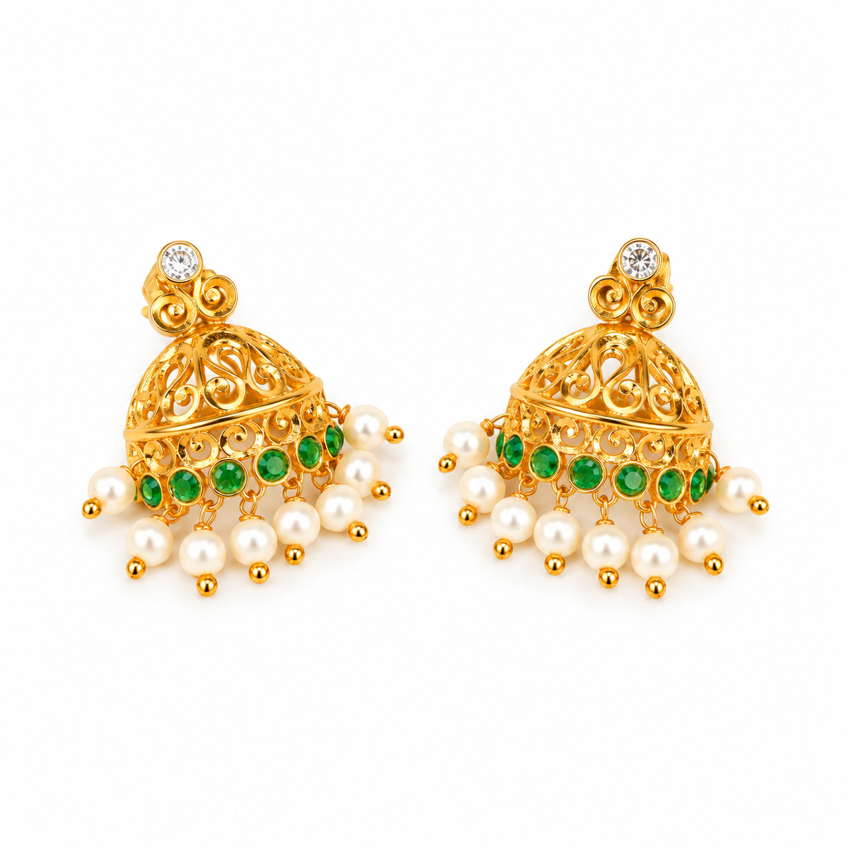 Hem Marakata  Jhumki Studs