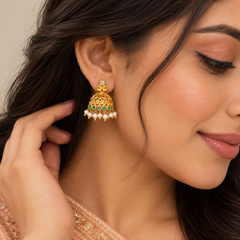 Hem Marakata  Jhumki Studs