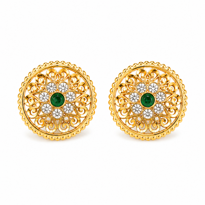 Kanak Marakata Vritta Stud Earrings